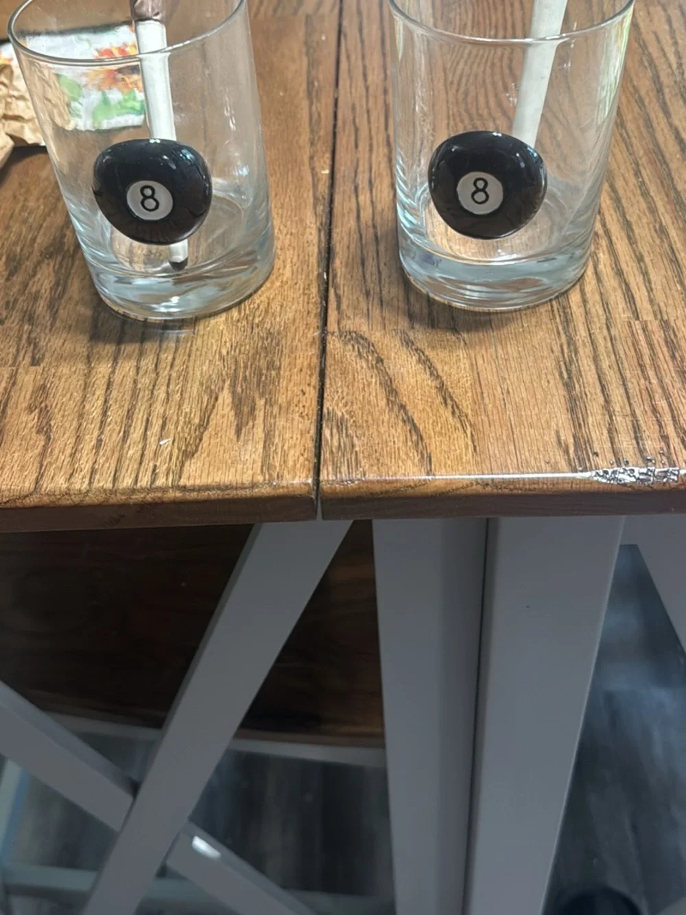 Black 8-Ball Glass Tumbler Set - Decorative Home Dining Glasses